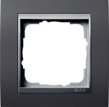 021181 Рамка Event Черный / Алюминий 1-постовая Gira фото