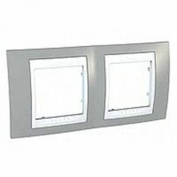 MGU6.004.865 Рамка Unica Хамелеон серый / Белый 2-постовая Schneider Electric фото