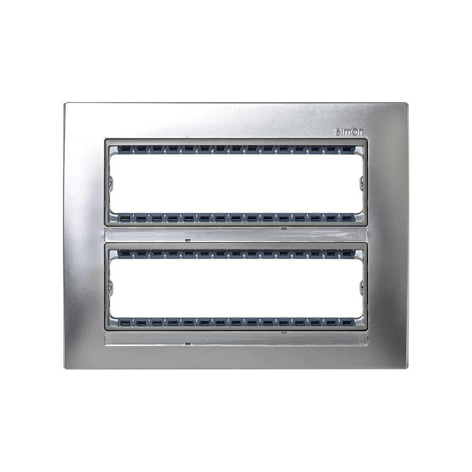 

82851-33 Рамка, 16 узких (8 широких) модулей в 2 ряда (+суппорт), 193*250*10,5мм, S82C, алюминий Simon 82, Серый, Simon 82 82851-33