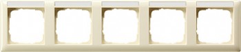 109501 Рамка Standard 55 Кремовый глянец, с полем для надписи 5-постовая Gira фото