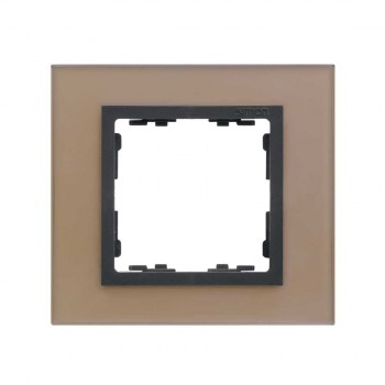 82817-34 Рамка декоративная, 1 пост, Simon 82 Nature, Стекло, медь-графит фото