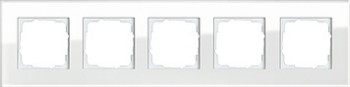 021512 Рамка Esprit Белое стекло 5-постовая Gira фото