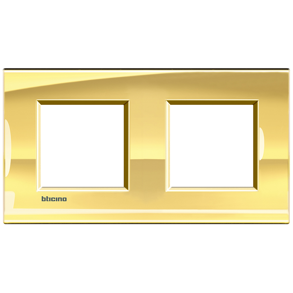 

LNA4802M2OA Рамка LivingLight Квадрат Золото 2+2 модуля Bticino, LivingLight Квадрат LNA4802M2OA