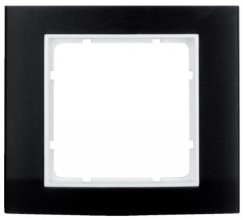 10113025 Рамка B.3 Черный / Полярная белизна 1-постовая Berker фото
