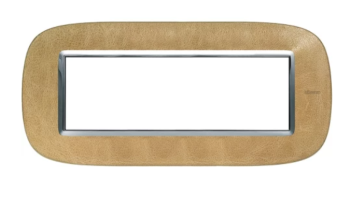 HB4806SLC Axolute Рамка 1 пост, овальной формы Кожа Песок. Итальянский стандарт, 6 модуля Bticino фото