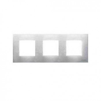 N2273 OX Рамка Zenit Натуральная сталь 3-постовая ABB фото