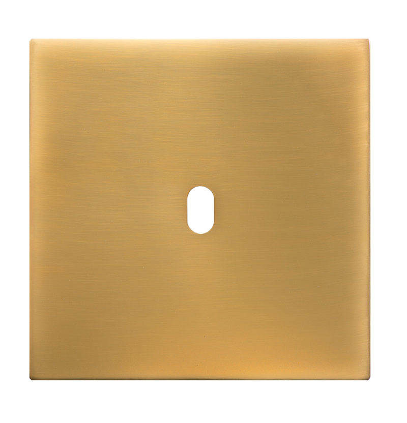 

90E84960 Fontini 5.1 Тройная панель для 2 немецких розеток + 1 двойного тумблера SATIN MATT GOLDEN, кольца BRIGHT-GOLDEN, 5.1 90E84960