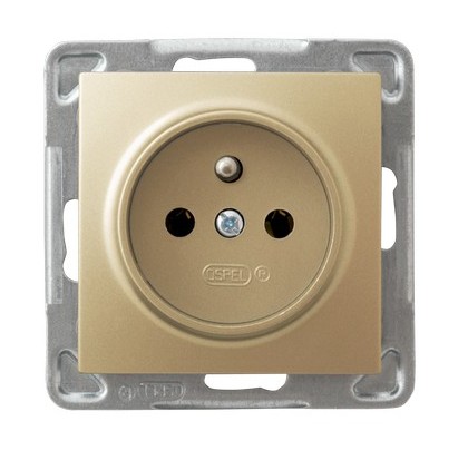 

Ospel Impresja Золотой металлик Розетка 1-я с/з польск.станд, без рамки GP-1YZ/m/28, Impresja GP-1YZ/m/28