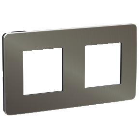 NU280453 Рамка Unica Studio Metal Никель / Антрацит 2-постовая Schneider Electric фото
