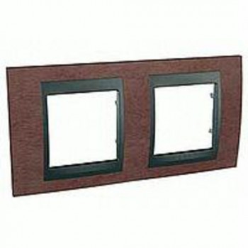 Рамка 2-постовая, дерево/графит Schneider Electric Unica Top MGU66.004.2M4 фото