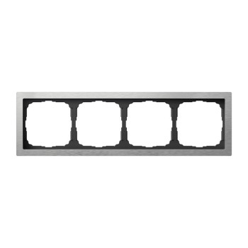 Рамка 4 поста металл алюминий Systeme Electric Artgallery pure GAL312104 фото