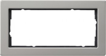 100233 Рамка установочная E2 Нержавеющая сталь 2-постовая Gira фото