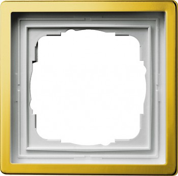 0211113 Рамка F100 Латунь 1-постовая Gira фото