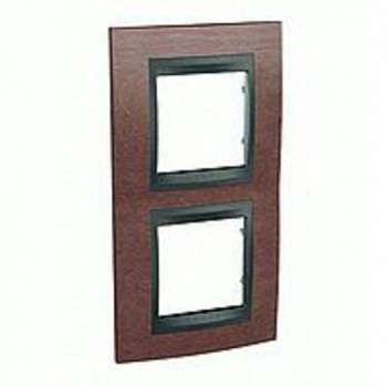 Рамка 2-постовая вертикальная, табачное дерево/графит Schneider Electric Unica Top MGU66.004V.2M4 фото