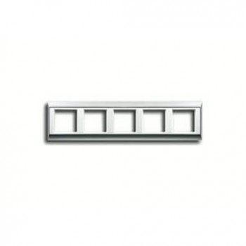 AP585ALWW Рамка A Plus Алюминий / Белый 5-постовая Jung фото