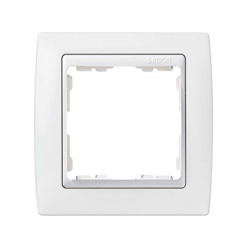 82610-30 Рамка декоративная, 1 пост, Simon 82, белый-белый фото