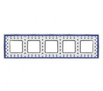 FD01475AZCB Рамка Belle Epoque Porcelain Blue lys / Bright chrome 5-постовая гор/верт. Fede фото