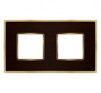 FD01452WOB Рамка Belle Epoque Wood Wenge / Bright gold 2-постовая гор/верт. Fede фото