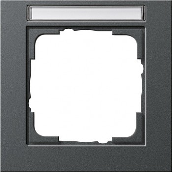 109123 Рамка с полем для надписи E2 Антрацит 1-постовая Gira фото