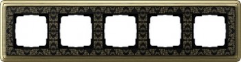 0215662 Рамка Classix Art Бронза / Черный 5-постовая Gira фото