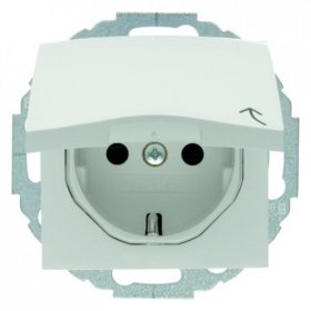 

47448989 Штепсельная розетка SCHUKO с откидной крышкой цвет: полярная белизна, с блеском S.1/B.3/B.7 Glas Berker, S.1 47448989