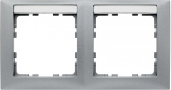 10229959 Рамка с полем для надписей S.1 Алюминий матовый 2-постовая Berker фото