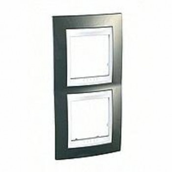 MGU6.004V.824 Рамка Unica Хамелеон шампань / Белый 2-постовая вертикальная Schneider Electric фото
