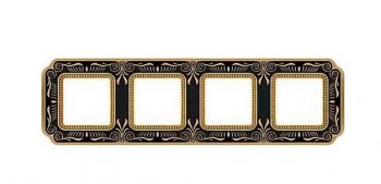 FD01364NEEN Рамка Smalto Italiano Firenze Jet black 4-постовая Fede фото