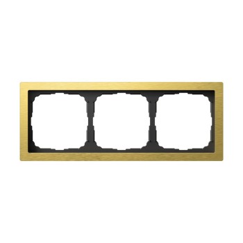 Рамка 3 поста металл золото Systeme Electric Artgallery pure GAL312403 фото