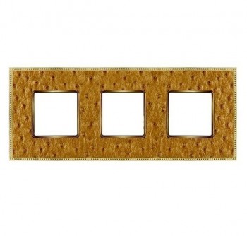 FD01443GOB Рамка Belle Epoque Tapestry Alienagold / bright gold 3-постовая гор/верт. Fede фото