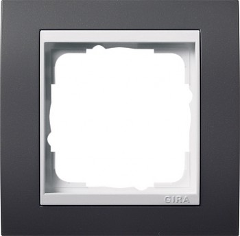 0211328 Рамка Event Черный / Белый 1-постовая Gira фото