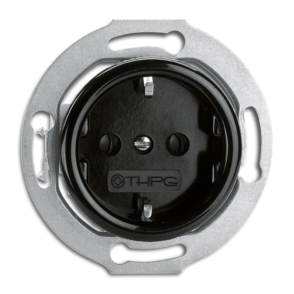 

174527 Розетка с защитными шторками Bakelite 16A, AC 250V Bakelite центральная вставка. С винтовыми зажимами. С защитой от детей THPG, Bakelite 174527