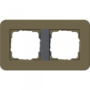 0212426 Рамка с антрацитовой подложкой E3 Умбра / Антрацит 2-постовая Gira фото