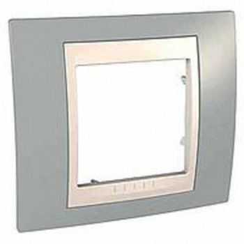 MGU6.002.565 Рамка Unica Хамелеон Серый / Бежевый 1-постовая Schneider Electric фото
