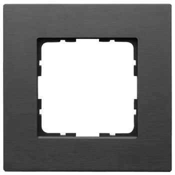 Рамка алюминий черный 1-постовая Jasmart G-Metal G1001AB фото