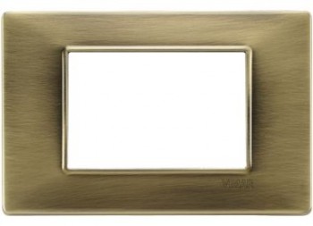 14653.76 Рамка Plana Античная латунь 3-модульная Vimar фото