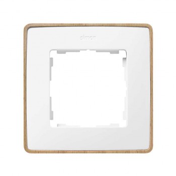 8201610-270 Рамка декоративная, 1 пост, Select, Simon 82 Detail, белый-дерево (Бук) фото