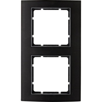 10123005 Рамка B.3 Черный / антрацитовый 2-постовая вертикальная Berker фото