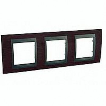 Рамка 3-постовая, венге/графит Schneider Electric Unica Top MGU66.006.2M3 фото