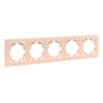 Рамка 5-местная кремовая EKF Валенсия EWM-G-305-20 фото