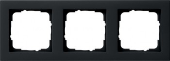 021309 Рамка установочная E2 Черный матовый 3-постовая Gira фото