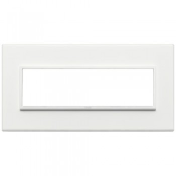 21657.17 Рамка Eikon Evo Белый алюминий 7 модулей Vimar фото