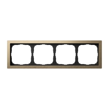 Рамка 4 поста металл латунь Systeme Electric Artgallery pure GAL312204 фото