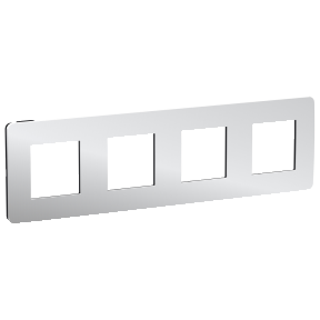 NU280856 Рамка Unica Studio Metal Хром / Антрацит 4-постовая Schneider Electric фото