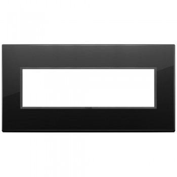21657.88 Рамка Eikon Evo Черный бриллиант стекло 7 модулей Vimar фото