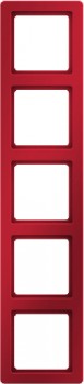 10156062 Рамка Q.1 Красный бархат 5-постовая вертикальная Berker фото