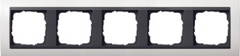0215808 Рамка Event Белый глянцевый / Черный 5-постовая Gira фото