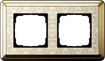 0212673 Рамка Classix Art Латунь / Кремовый 2-постовая Gira фото