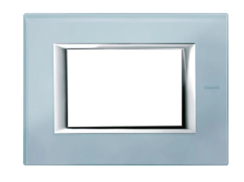 HA4803VZS Рамка Axolute 1 пост, прямоугольная форма Голубое стекло. Итальянский стандарт, 3 модуля Bticino фото