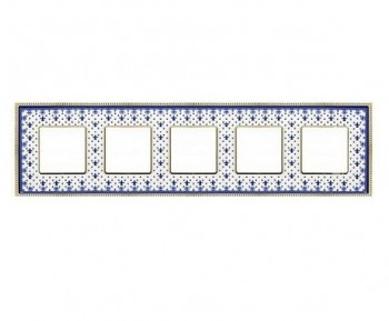 FD01475AZOB Рамка Belle Epoque Porcelain Blue LYS / Bright gold 5-постовая гор/верт. Fede фото